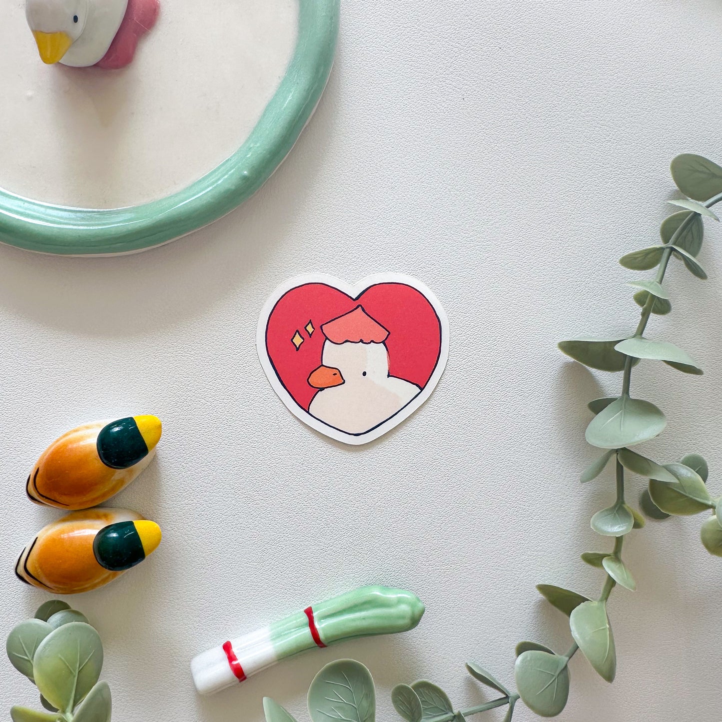 heart duck sticker