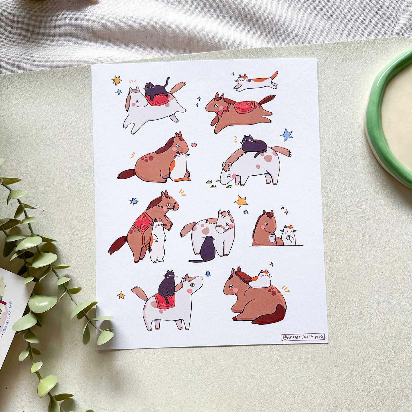 "horsing around" print