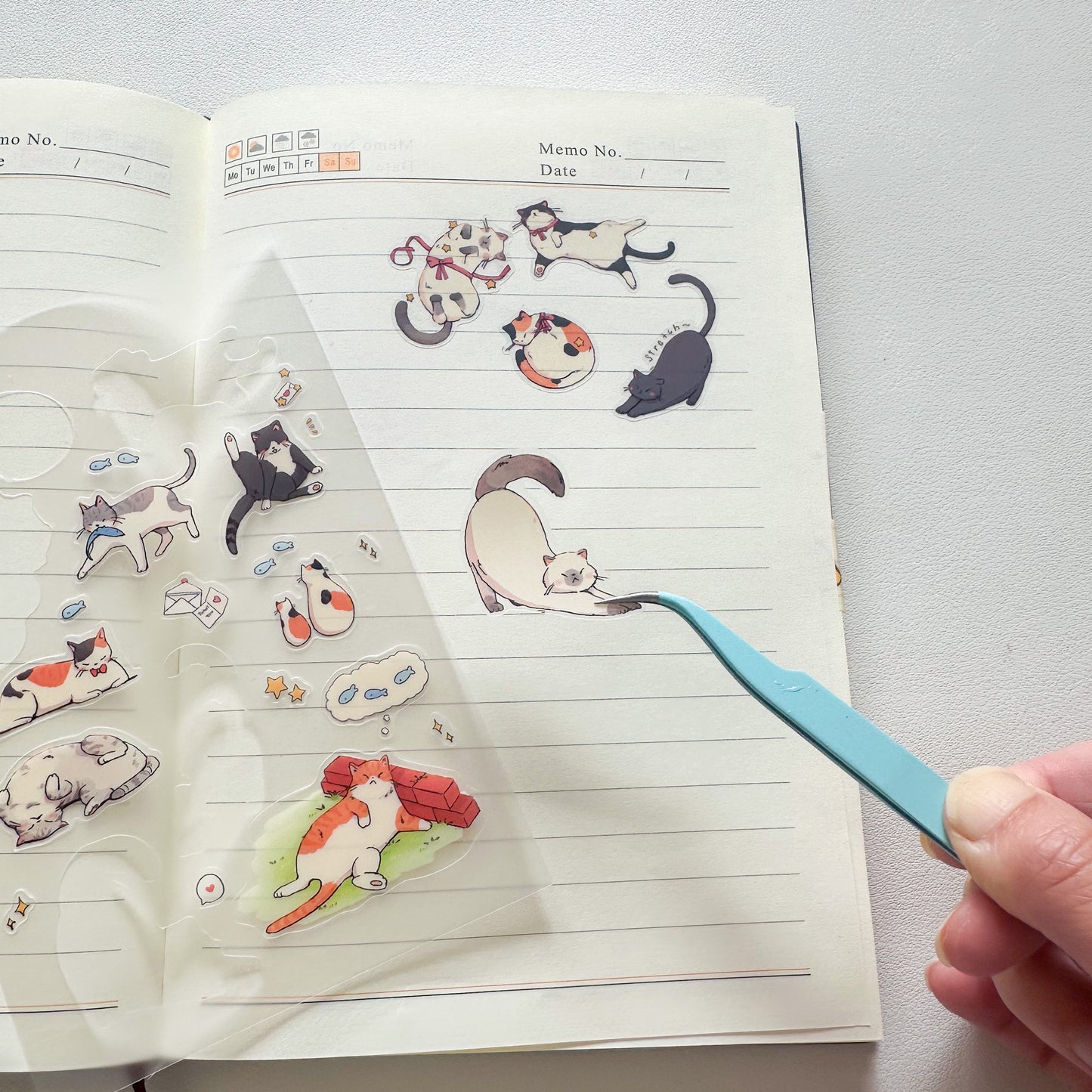 sleepy cats sticker sheet
