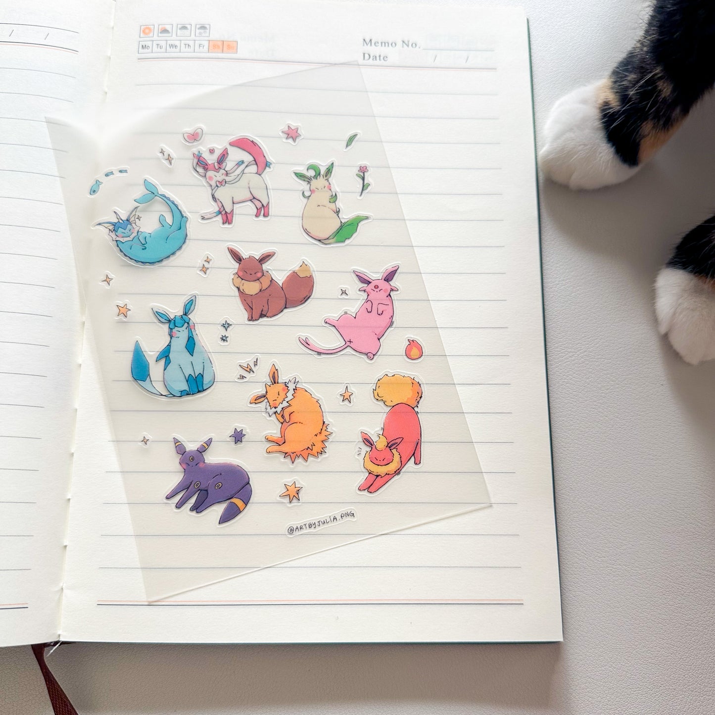 eevee kitties sticker sheet