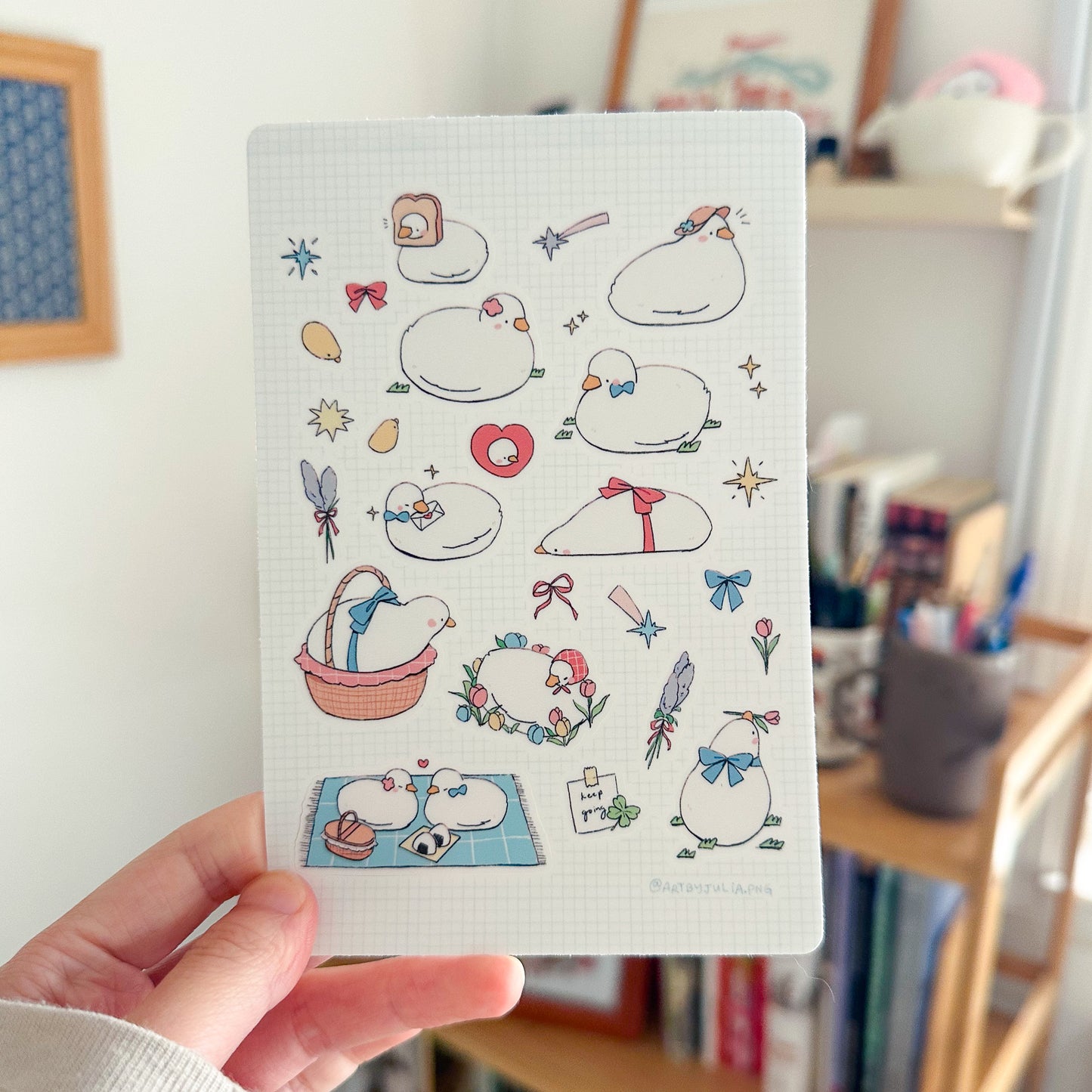 picnic ducks sticker sheet