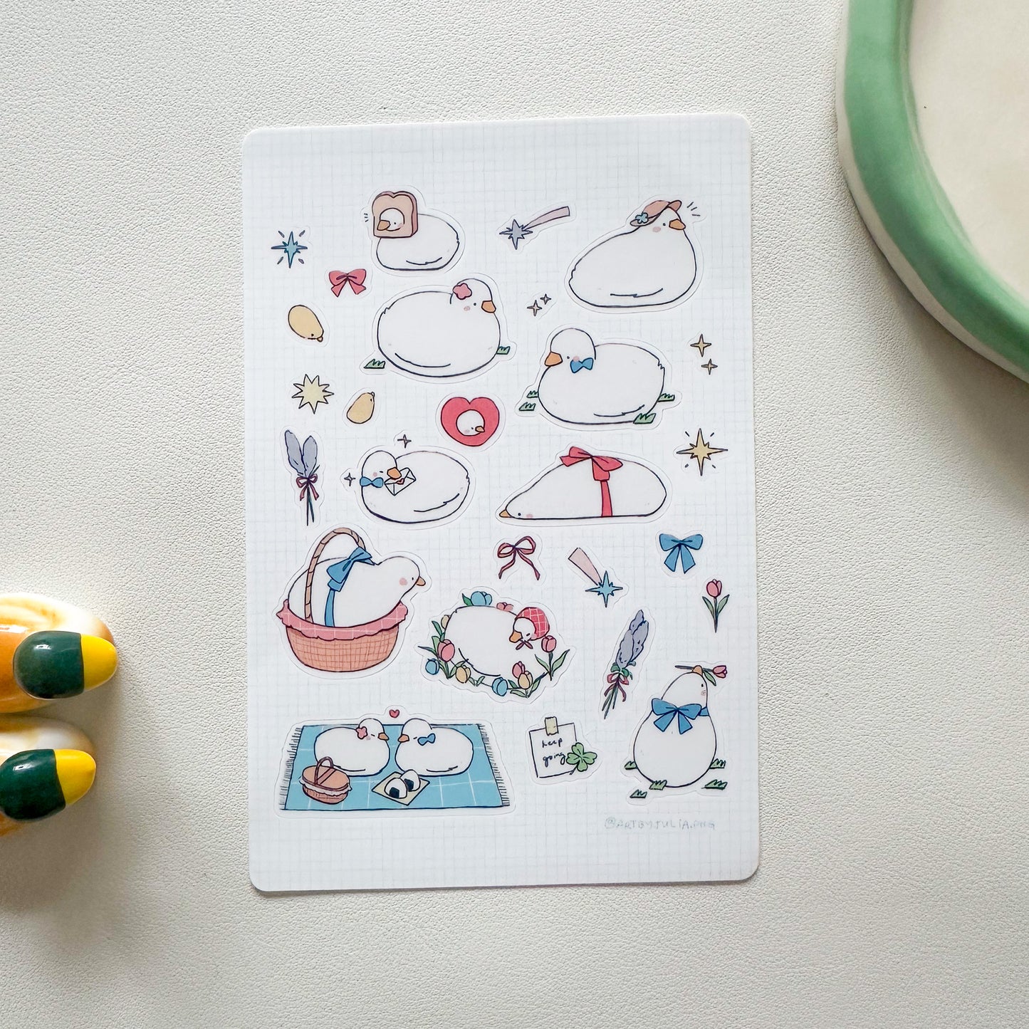 picnic ducks sticker sheet