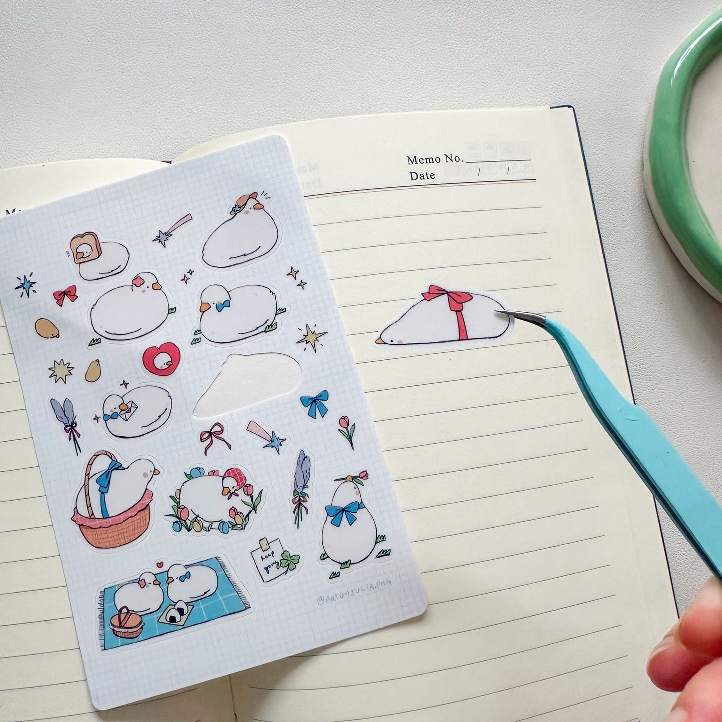 picnic ducks sticker sheet