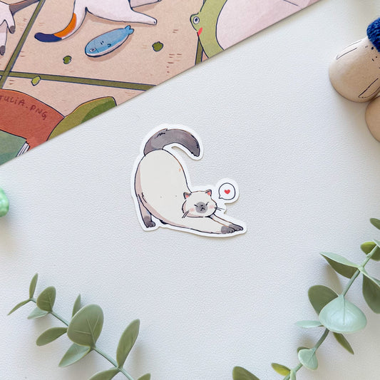 heart cat sticker