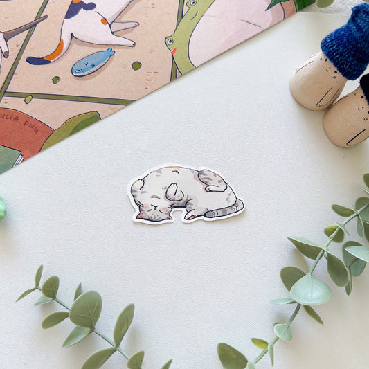 sleepy cat sticker