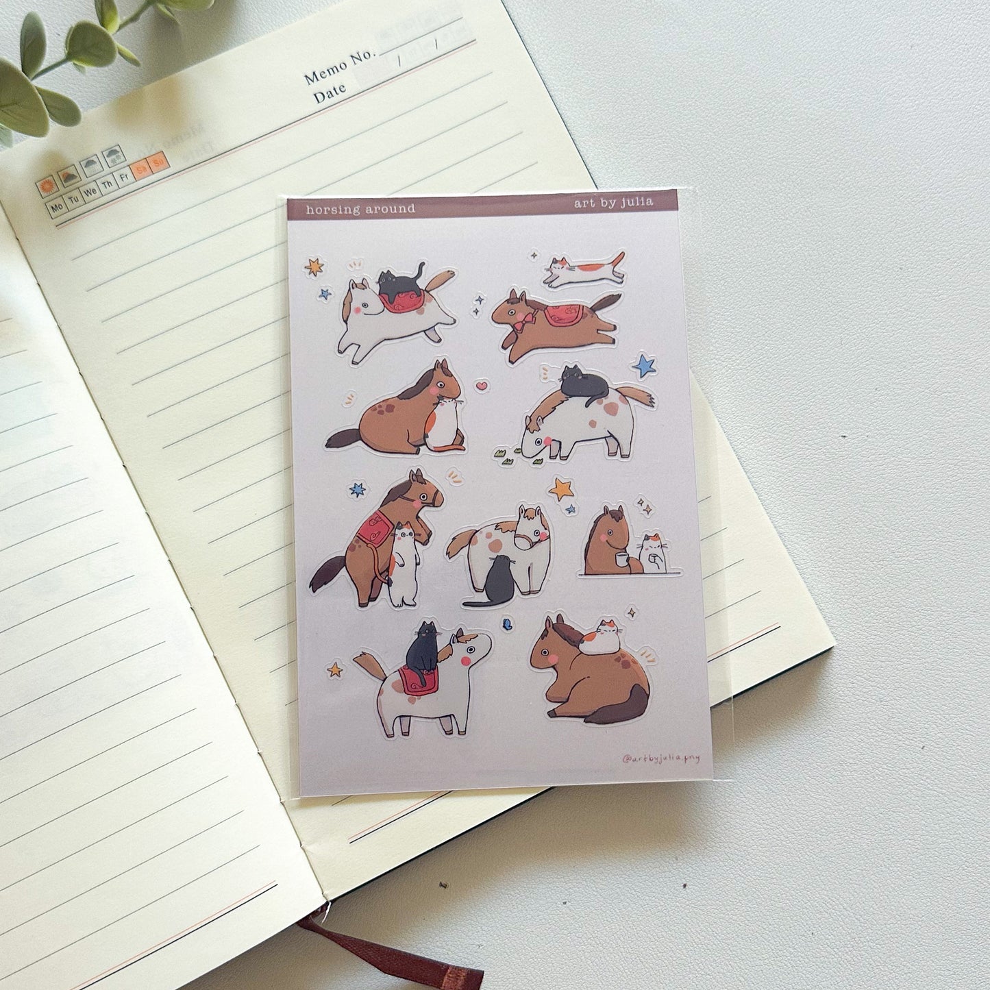 "horsing around" sticker sheet
