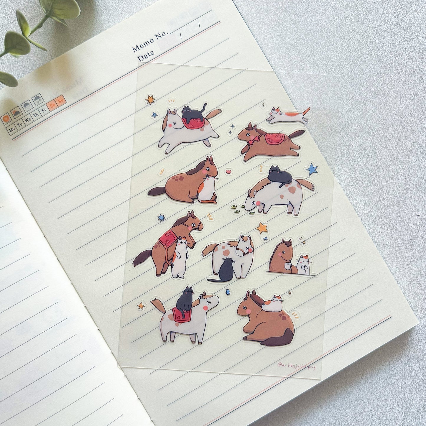 "horsing around" sticker sheet