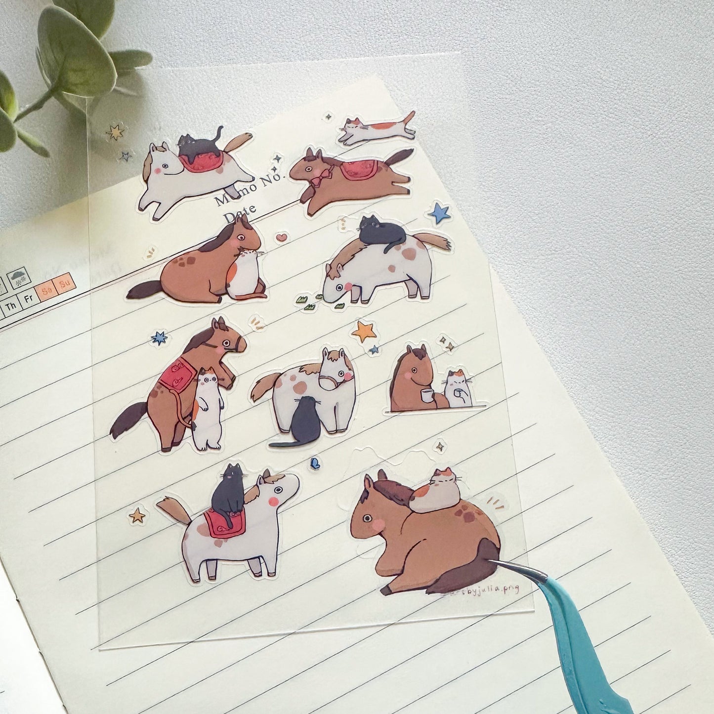 "horsing around" sticker sheet