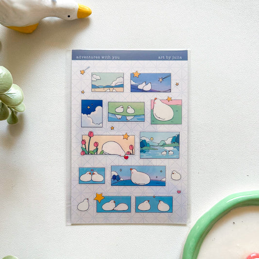 "adventures with you" sticker sheet