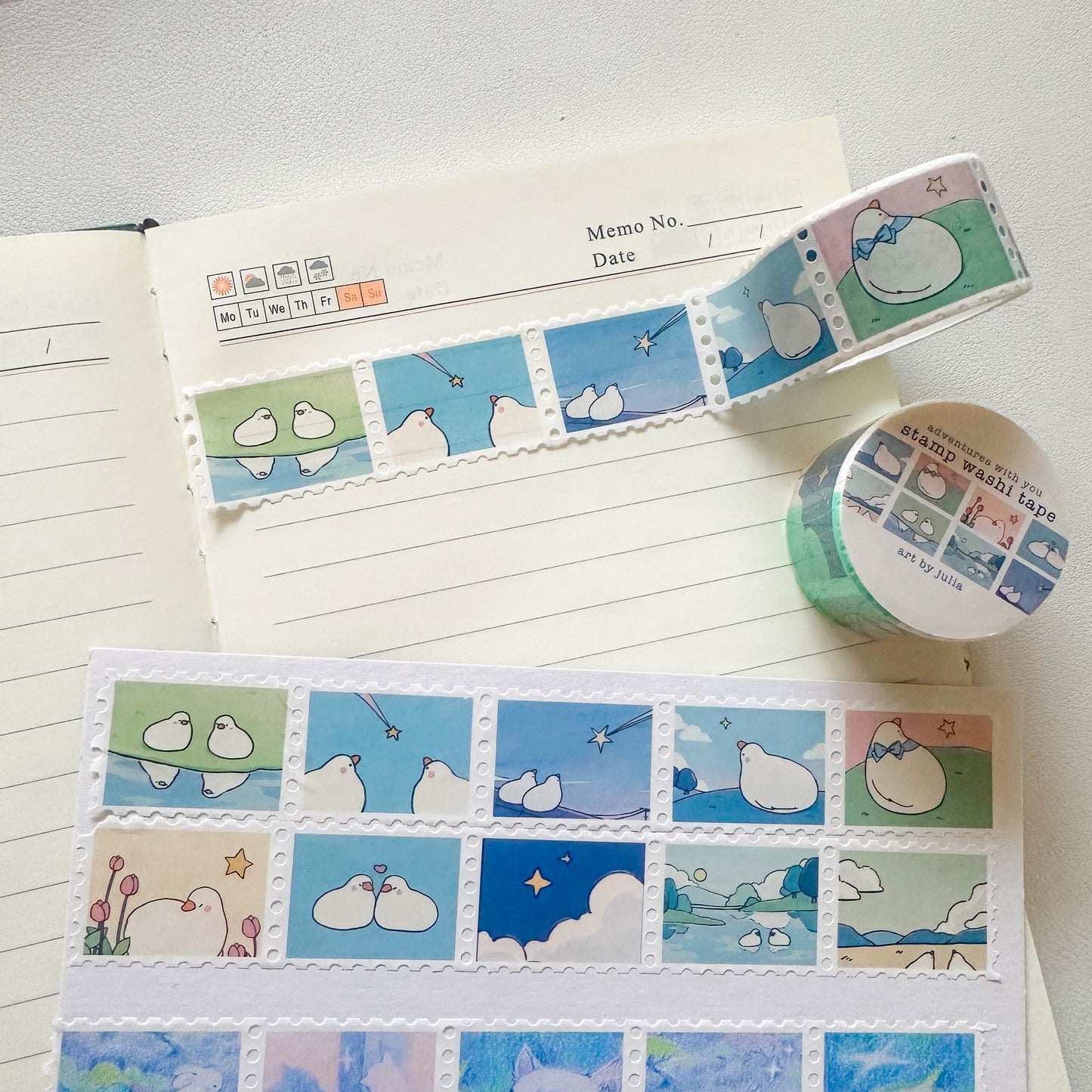 "adventures with you" stamp washi tape