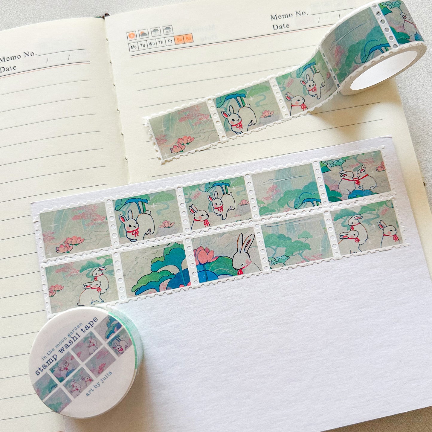 "moon garden" stamp washi tape