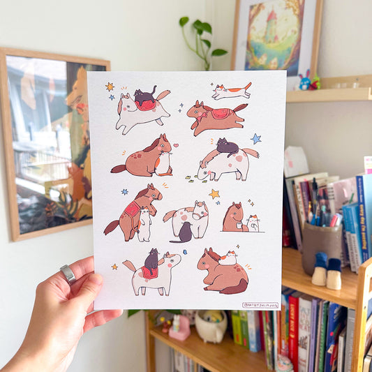 "horsing around" print