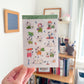 garden cat sticker sheet