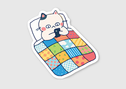 doomscrolling cat sticker