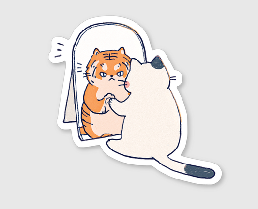 delusional cat sticker
