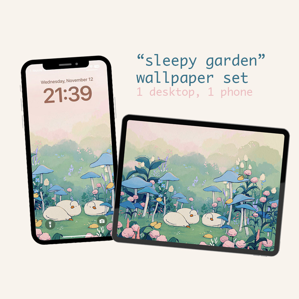 sleepy garden wallpaper set
