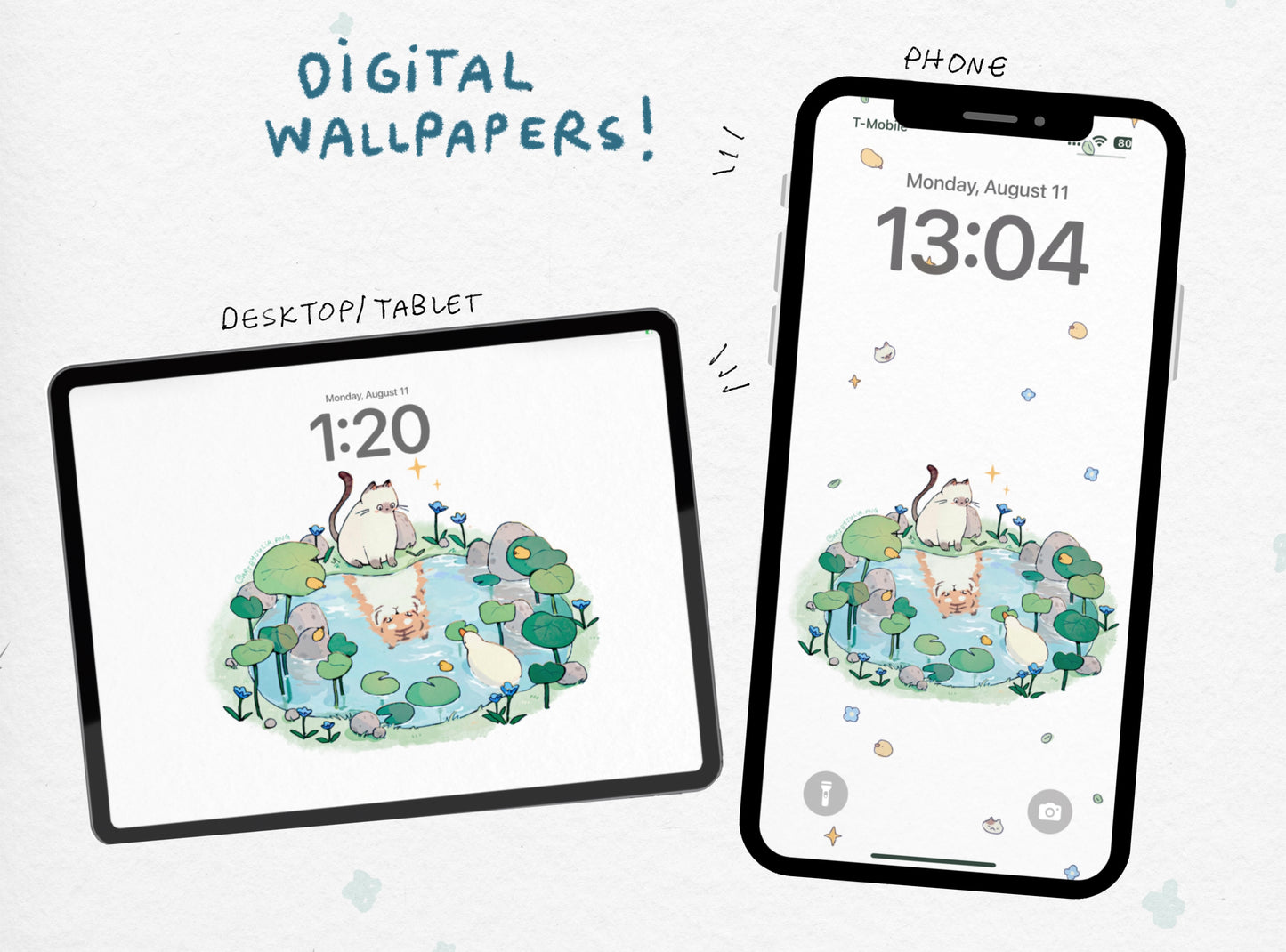 confident cat wallpaper set